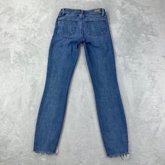 Paige Verdugo Ankle Blue Denim Distressed Jeans 24x27 - Picture 3 of 13